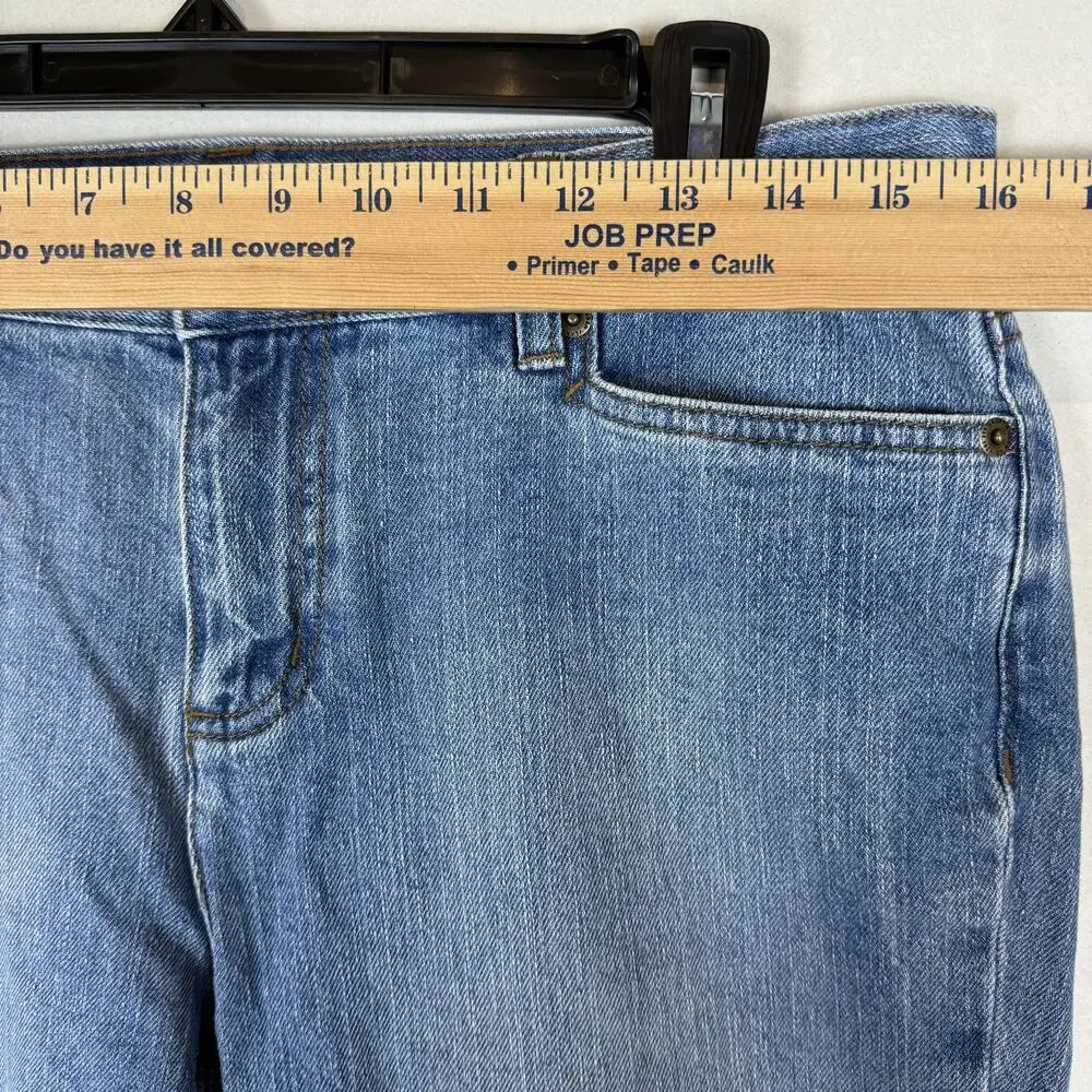Lauren Ralph Lauren Capri Jean Women 8 Petite Blue Denim Stretch Classic Midcalf - Picture 9 of 12